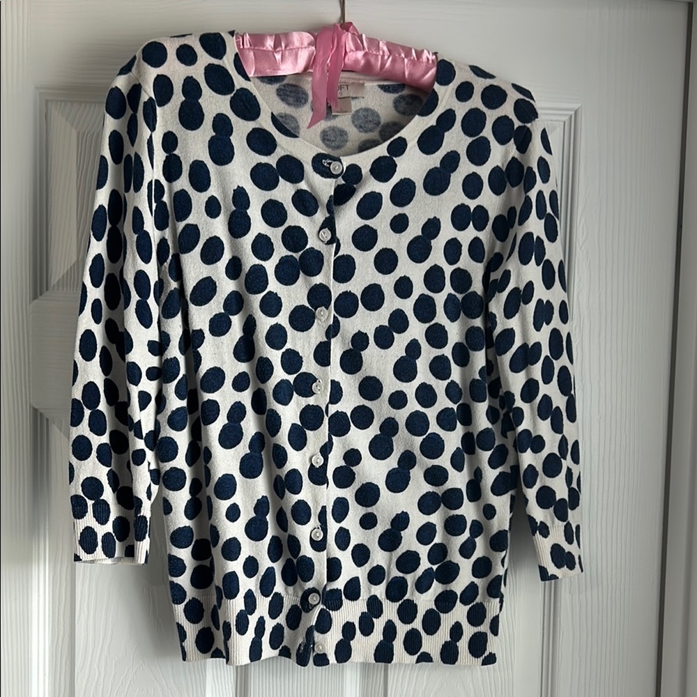 LOFT Polka Dot Cardigan Sweater